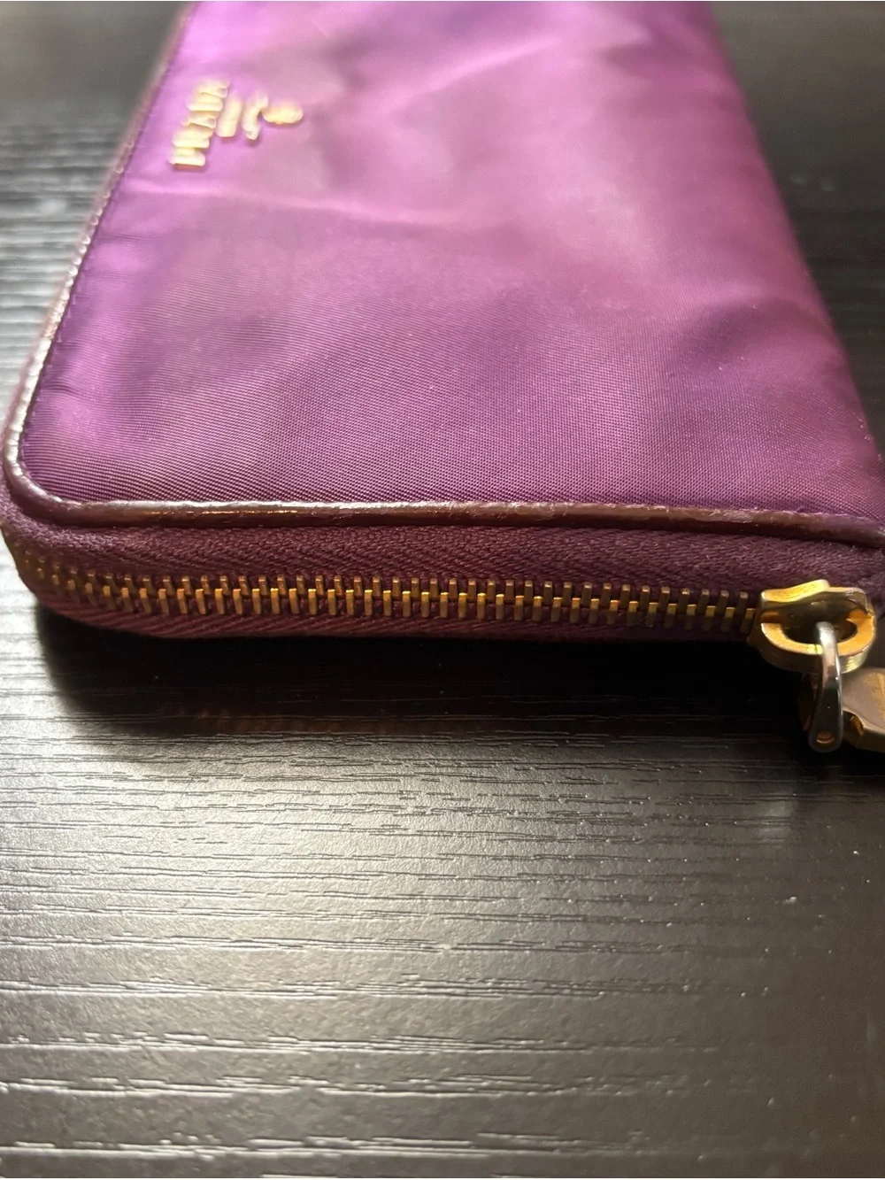 Authentic Prada Tessuto Nylon Zip-Around Long Wallet – Violet/Purple